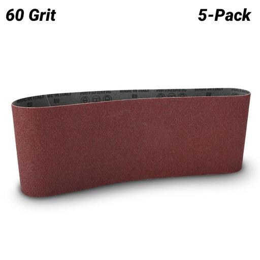 Primex 20851 5-Pack 75 x 533mm Premium Aluminium Oxide 60 Grit Sanding Belts - MADE IN EUROPE