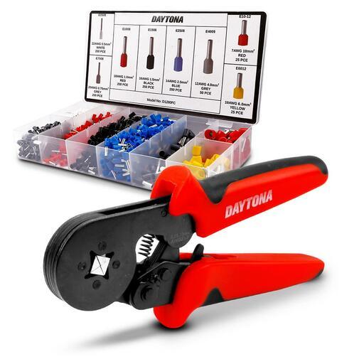 Daytona D1200FC Bootlace Ferrule Crimper With 1200pce Terminal Connector Set