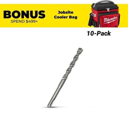 Milwaukee 4932371706 10-Pack 8mm X 160mm SDS PLUS M2 Drill Bit
