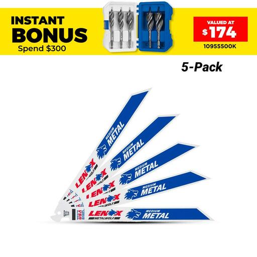 Lenox 20578818R 200mm18TPI Reciprocating Bi-Metal Saw Blade - 5 Pack