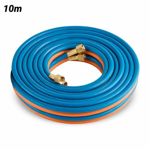 Cigweld 208986 5mm x 10m 5/8"-18 UNF RH + LH Both Ends BlueJet RBX Fitted Gas Hose Oxy/LPG