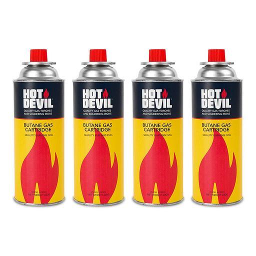 Hot Devil HD200C Butane Gas Canisters - 4 Pack