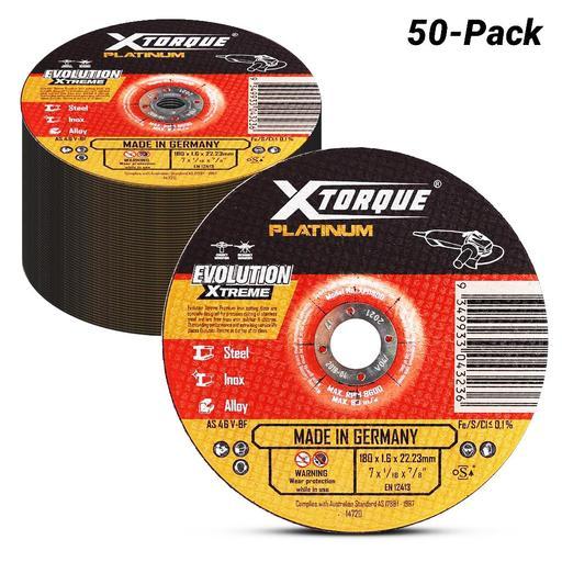 Xtorque XPI180D-50 Platinum 50-Pack 180mm (7") 1.6mm Platinum Inox Cutting Disc - MADE IN GERMANY