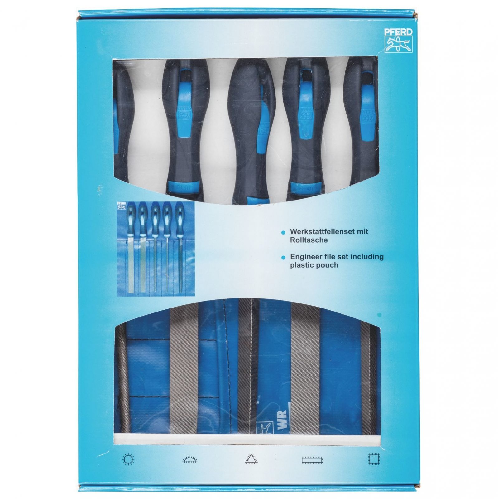 PFERD 11801531 5 Piece 200mm Bastard Cut File Set Roll Case 531 WRU C1
