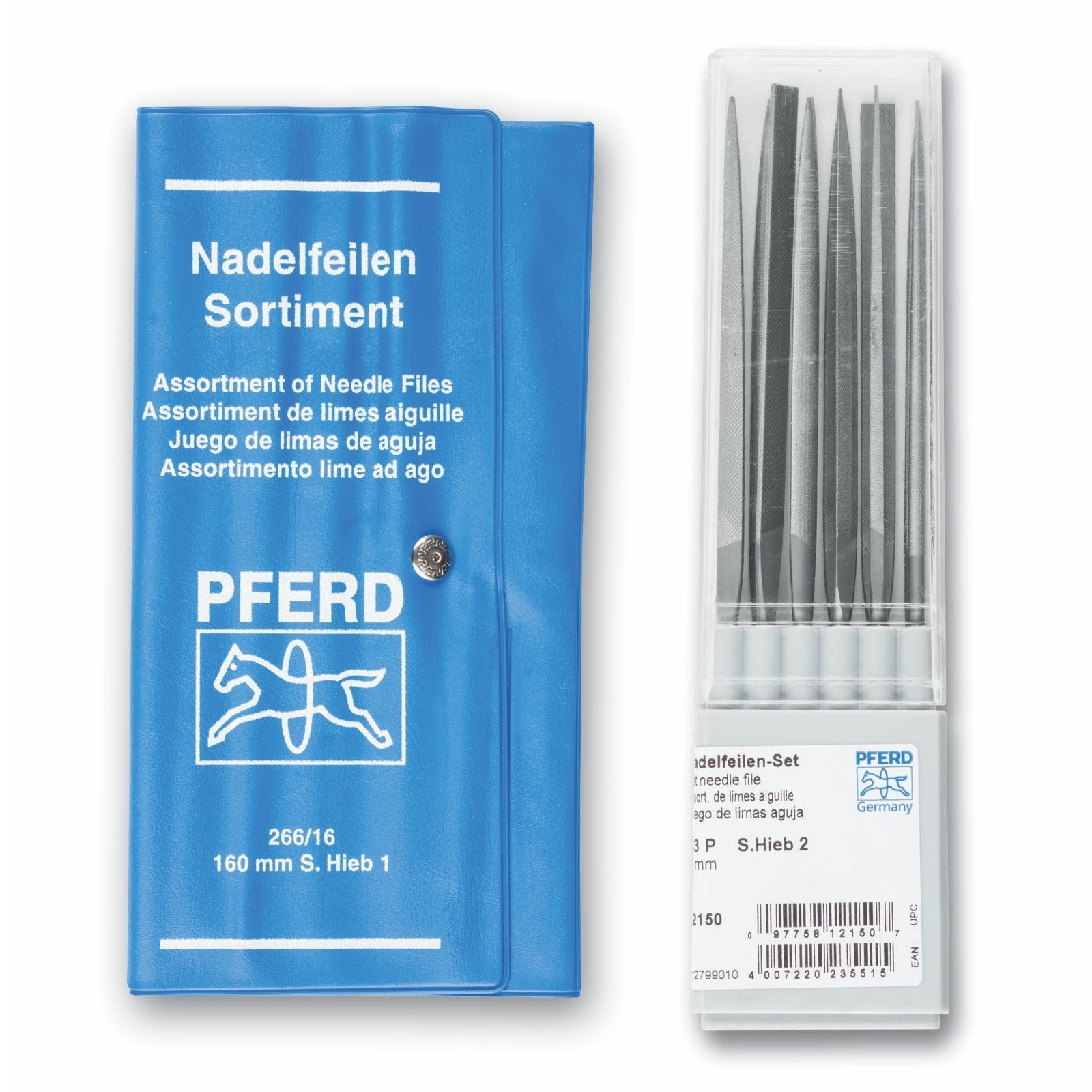 PFERD 12704082 12 Piece Precision Needle File Set + PVC Roll Pouch 160mm C1 12704082