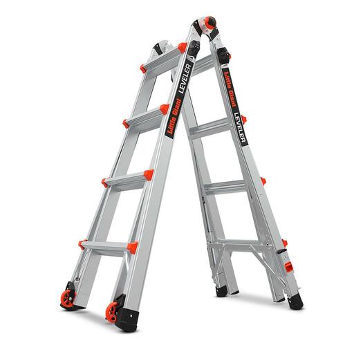 Little Giant Ladder Systems 16517-448 (16517-801) 1.5-3.6m 150kg Leveler Aluminium Articulated Extension Ladder With Ratchet Levelers