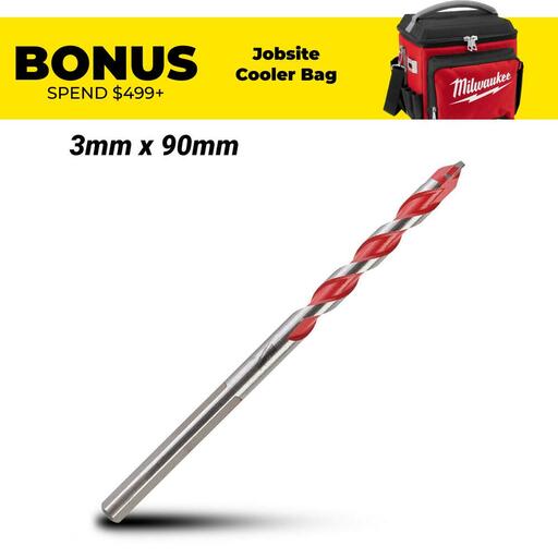 Milwaukee 4932471167 3mm x 90mm Hammer & Rotary Drill Bit