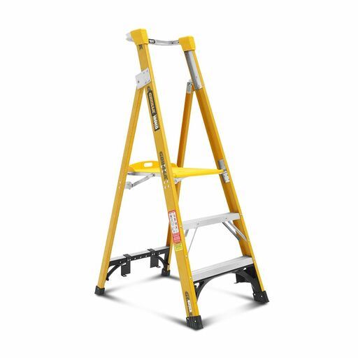 Gorilla FPL003-HD 3-Step 0.9m 180kg Fibreglass Aluminium Industrial Platform Ladder