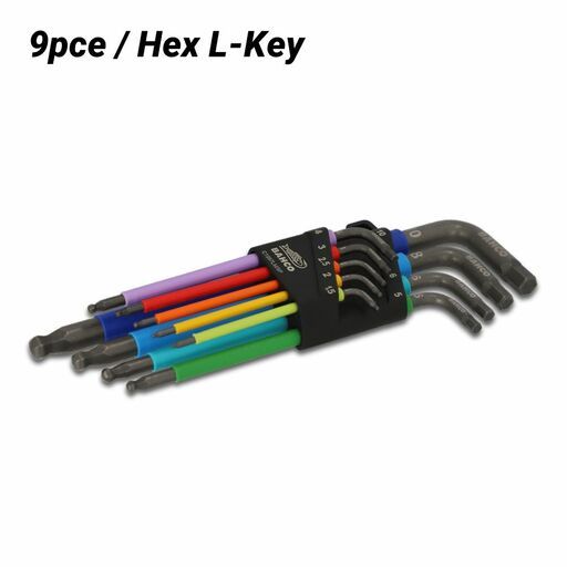 Bahco C1997LM/9P 9pce Metric Long Ball End Coloured Hex L-Key Set