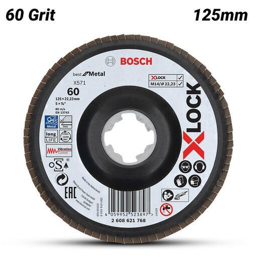 Bosch X-LOCK,BFM,125,G60 (2.608.621.768) 125mm (5") 60 Grit X-Lock Flap Disc
