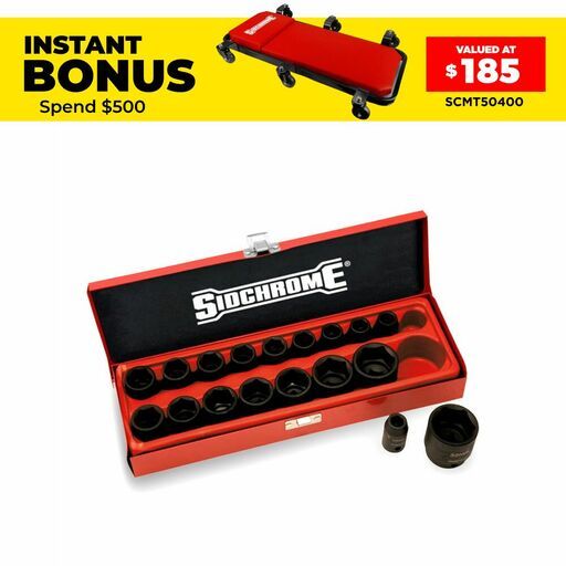 Sidchrome XS418M 18pce 1/2" Drive Metric Impact Socket Set
