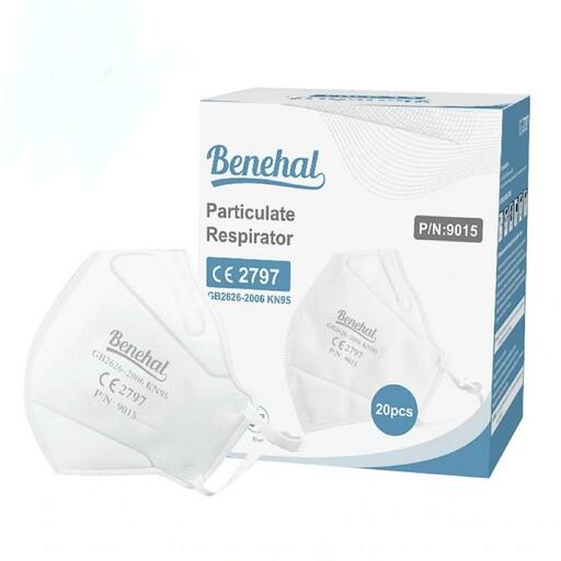 Benehal 9015 20-Pack PREMIUM KN95 4-Ply Respiratory - Full Head Band Face Masks