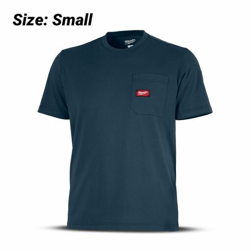 Milwaukee 605BLS GRIDIRON Pocket Tee Short Sleeve Blue - (SMALL)
