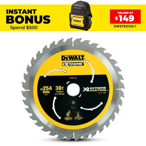 DeWalt DT90274-QZ 254mm (10") 36T Extreme Circular Saw Blade