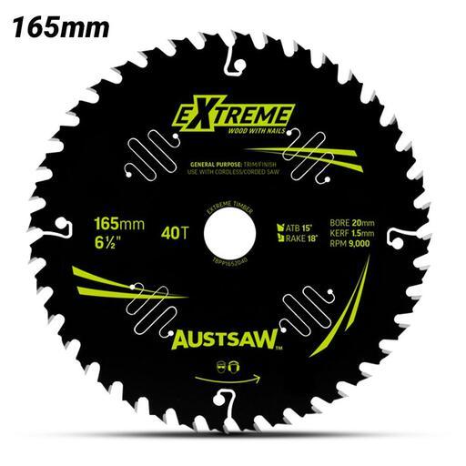 Austsaw TBPP1652040 165mm (6-1/2") 40T Thin Kerf Wood With Nails Blade