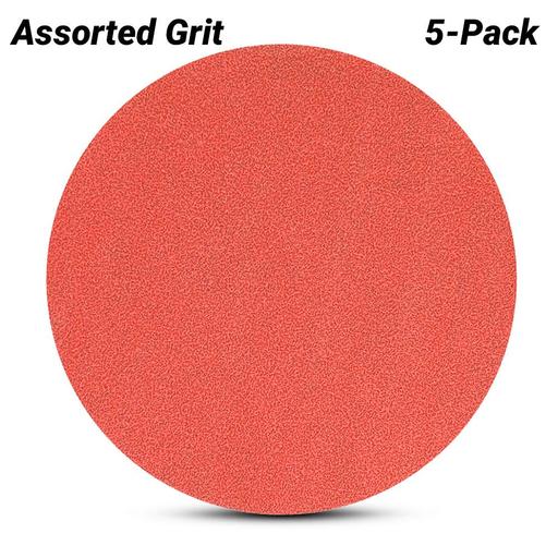 Abbott & Ashby AAPACKVEL175-5 (500180) 5-Pack 175mm (7") Assorted Grit Aluminium Oxide Velcro Sanding Discs Suits Multitool 362