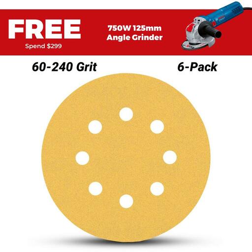Bosch 2.608.900.812 EXPERT 6-Pack 125mm (5”) 60-240 Grit C470 Sandpaper Sanding Disc