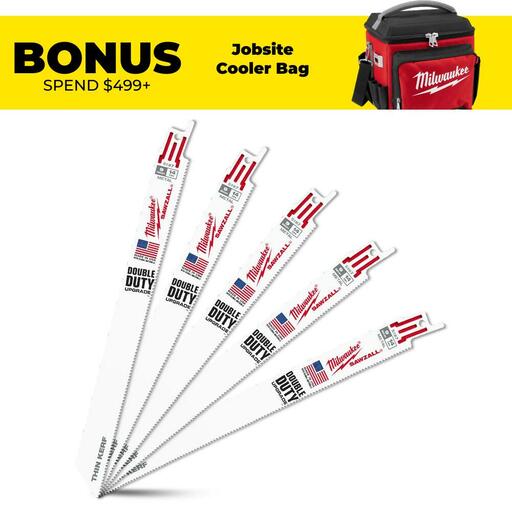 Milwaukee 48005187 SAWZALL® 230mm 14 TPI Thin Kerf Reciprocating Saw Blades - 5 Pack