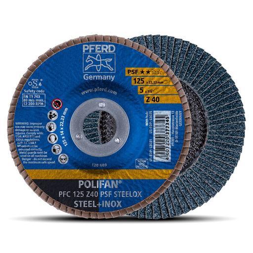 PFERD PFC 125 Z40 PSF STEELOX (67770124) 125mm (5") 40 Grit Polifan Steelox Flap Disc
