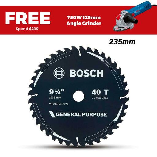 Bosch GP WOOD H 235X25-40 (2.608.644.572) EXPERT 235mm (9-1/4) 40T General Purpose Wood Circular Saw Blade