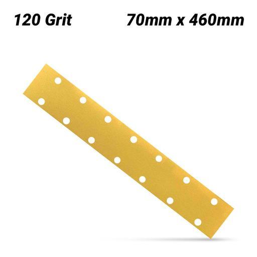 3M GC800454701 (255P) 70mm x 419mm Hookit 255P 120 Grit Gold Paper Sheets