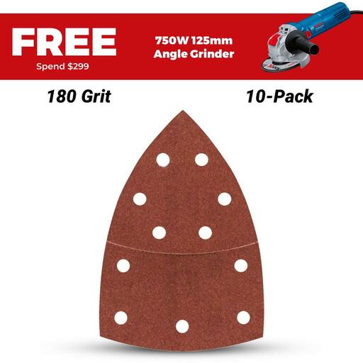 Bosch 2.608.607.410 EXPERT 10-Pack 102mmx 63mm, 93mm 180 Grit C430 Wood & Paint Multi Sanders Sanding Paper