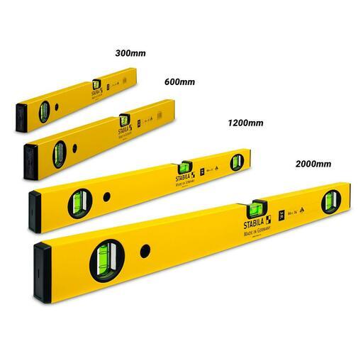 Stabila 19017 4-Pack 300mm, 600mm 1200mm, 2000mm 70 Series Spirit Level Tiling Set