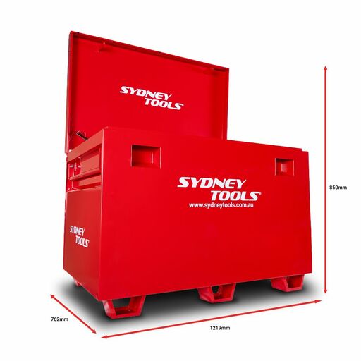 Sydney Tools BR850 1219 x 762 x 850mm Red Steel Site Box