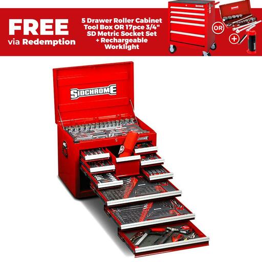 Sidchrome SCMT10128 309pce Metric & AF 10 Drawer Tool Chest Kit
