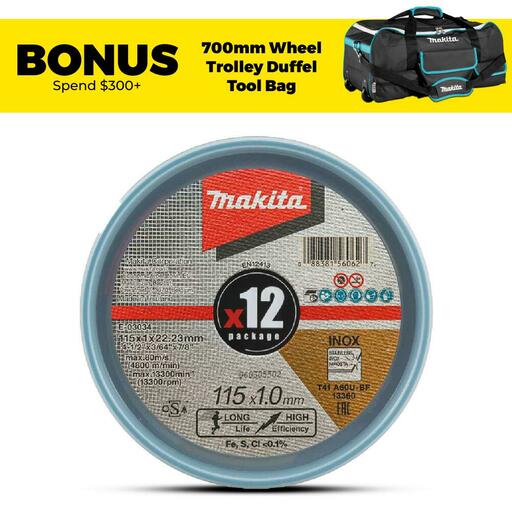 Makita E-03034-12 12-Pack 115mm (4.5") INOX Thin Cutting Discs
