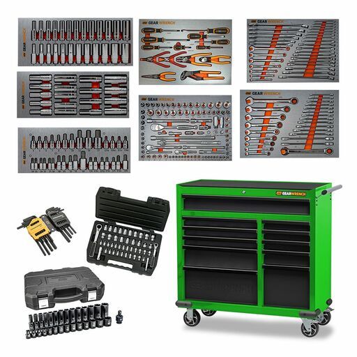 GEARWRENCH 88811 335pce 11 Drawer Green Trolley Combination Tool Set