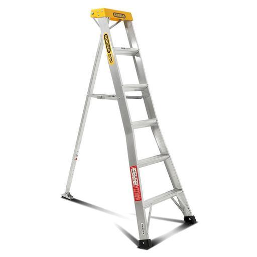 Gorilla GL006-I 6-Step 1.8m 150kg Aluminium Industrial Single Sided Garden Ladder