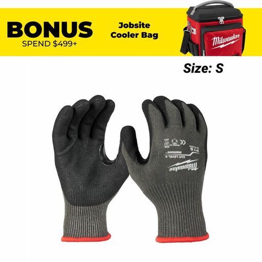 Milwaukee 48738650 Cut Level 5E Nitrile Dipped Gloves (SMALL)