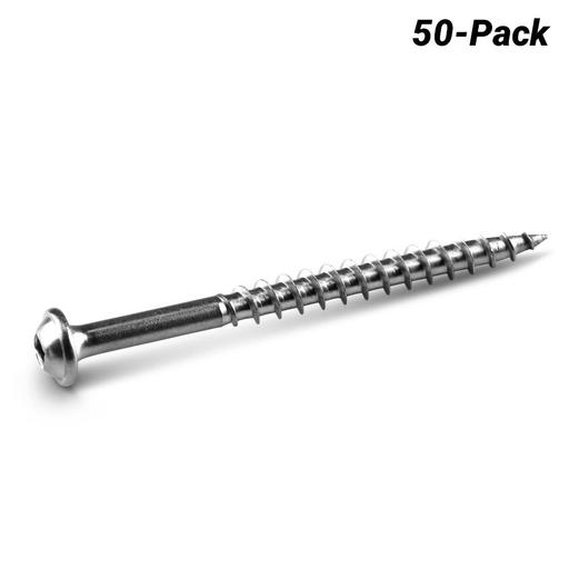 Kreg KR-SMLC250S5-50 50-Pack 64mm (2-1/2") Coarse Thread Stainless Steel Pocket Screws