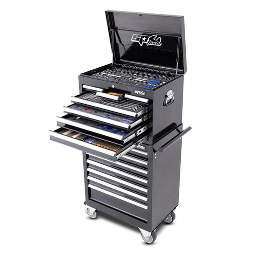SP Tools SP50104X 244pce 14 Drawer Metric/SAE Heavy Duty Custom Series Tool Chest with EVA Foam Trays