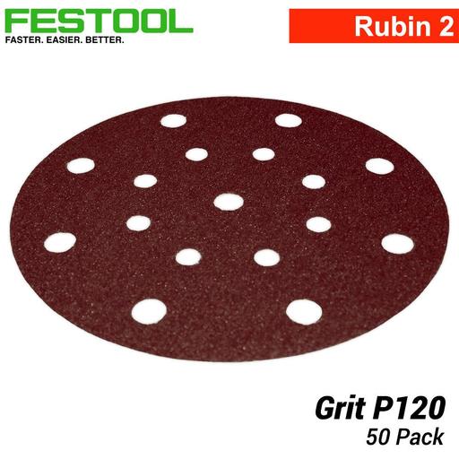 Festool STF D150/16 P120 RU2/50 (575190) 50-Pack Rubin 150mm 16-Hole P120 Abrasive Disc