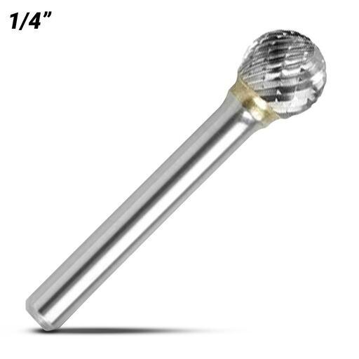 Bordo 6400-95194 1/4" Diameter 1/4" Shank Tungsten Carbide SD-1 Ball Shaped Double Cut Burr