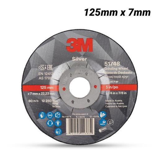 3M UU009017318 125mmm x 7mm Silver Rigid Grinding Wheel