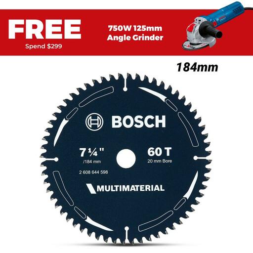 Bosch MM H 184X20-60 (2.608.644.598) EXPERT 184mm (7-1/4") 60T Multi-Material Circular Saw Blade