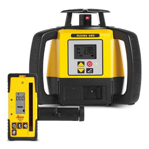 Leica Rugby 680 (LG6006010) Rotary Laser Level with Digital RodEye 160 Receiver