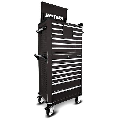 Daytona D17DTBL 17 Drawer Tool Set With Roller Cabinet - Black