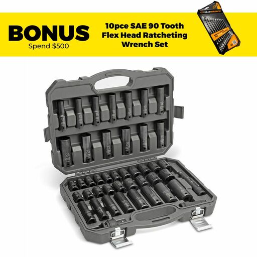 GEARWRENCH 89094 44pce 1/2" Drive 6 Point SAE/Metric Standard/Deep Impact Socket Set