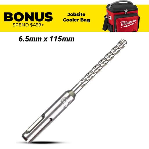 Milwaukee 4932430134 6.5mm x 115mm SDS Plus 4 Cutter Drill Bit
