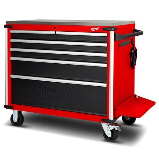 Milwaukee 48228538 1016mm (40") 6 Drawer Mobile Work Bench Tool Trolley with Steel Top