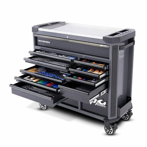 SP Tools SP50765D 369pce Metric/SAE 13 Drawer Custom Series Black Roller Cabinet & Tool Box