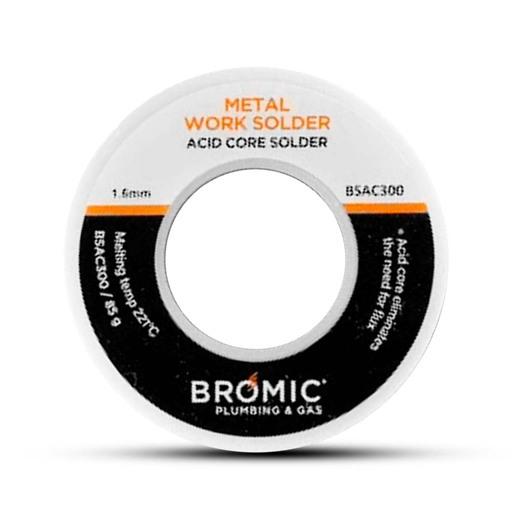 Bromic BSAC300 85g 1.6mm Metal Work Silver Bearing Acid Core Solder