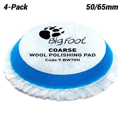 Rupes 9.BW70H 4-Pack 50/65mm Big Foot Blue Coarse Wool Polishing Pad