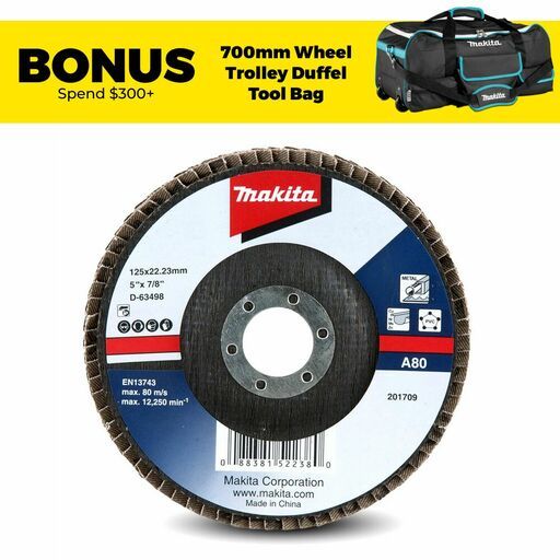 Makita D-63498 125mm (5") Aluminium Oxide Economy Flap Disc #80