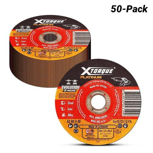 Xtorque XPI100-50 Platinum 50-Pack 100mm (4") 1.0mm Platinum Inox Cutting Disc - MADE IN GERMANY