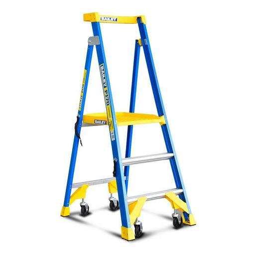 Bailey FS13530 3 Step 0.9m 170kg Fibreglass Platform Stepladder With Ladders